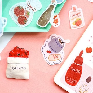 Pacchetto adesivi Life Aesthetician / Adesivi piccoli / Adesivi hobby gourmet / Adesivi per ragazze / Adesivi per cibo / Adesivi per stile di vita / Adesivi per decorazione
