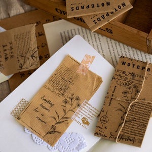 Blocco note messaggio vintage - (3 modelli per set) Nota promemoria carta cipolla giapponese / Set blocco note / Pacchetto note retrò non appiccicoso Memo semplice /