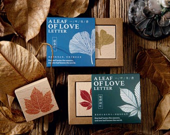 Leaf of Love Rubber Stamp: Wild Leaf, Herbs, Tree, Maple