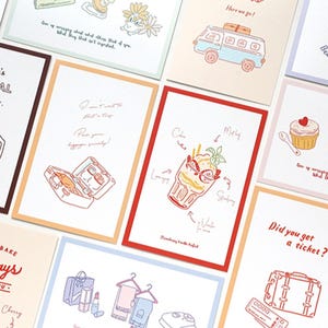 Collection de cartes postales Dessert du jour (30 pièces) | de cartes postales sur l'alimentation quotidienne | Carte de voeux de dessin à la main | postale de fin gourmet | Carte mémo Sweet Party