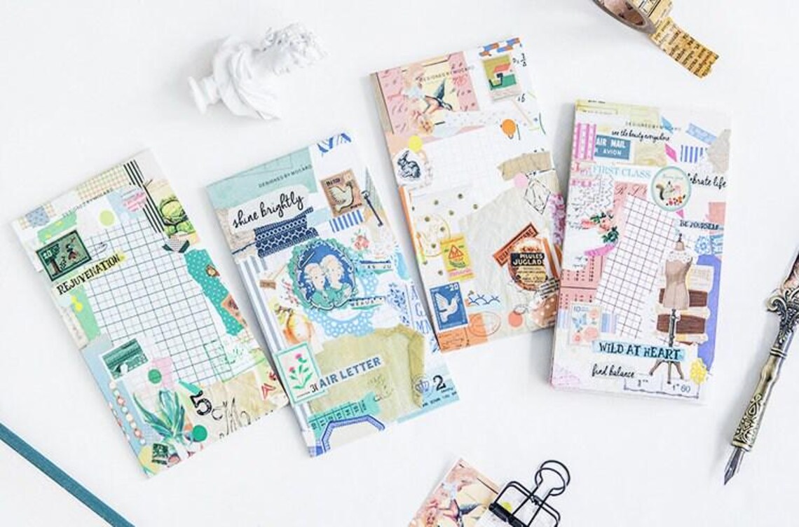 Vintage Collage Memo Pad: Colorful Layered Sticky Notes - Etsy