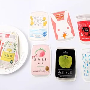 Coleção Ver2 de Cartões em Forma de Bebidas (30 unidades) | Conjunto de cartões de latas de bebidas do Japão | Caixa de postais de desenho à mão | obrigado cartão | Cartas Pequenas Japonesas