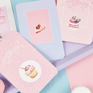 Collectie Happy Birthday-postkaarten (30 st) | Set kaarten voor B-Day | Verjaardagstaarten wenskaarten | Bedankkaart vrienden | Verjaardagskaart