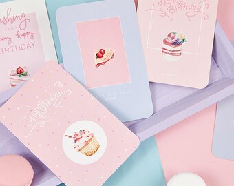 Collezione di cartoline di buon compleanno (30 pezzi) / Set di cartoline di compleanno / Biglietti di auguri con torte di compleanno / Biglietto di ringraziamento per gli amici / Biglietto di compleanno