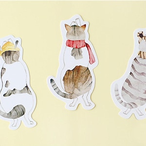 Colección de postales Cat Gathering (30 piezas) / Juego de tarjetas con forma de gato / Paquete de postales de gato dibujadas a mano / Tarjeta de gatito pequeño / Juego de tarjetas de notas de gatito