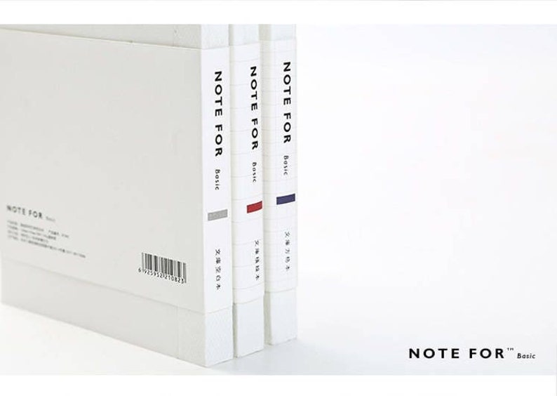 White Plain Notebook: Simple Minimalist Planner (lined/grid/blank) - Etsy