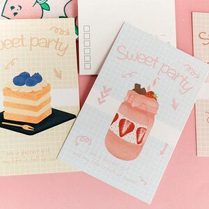 Collezione di cartoline di dessert (30 pezzi) / Set di cartoline di cibo realistico / Biglietto di auguri disegnato a mano / Cartolina per buongustai / Dolce biglietto di promemoria per feste