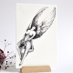 Erotic Postcard, Sexually Explicit Couples Art XXX, Oral Sex, Cunnilingus, Naked Angel, Pussy Licking, Akt, Sexy Aktzeichnung, Wall Decor