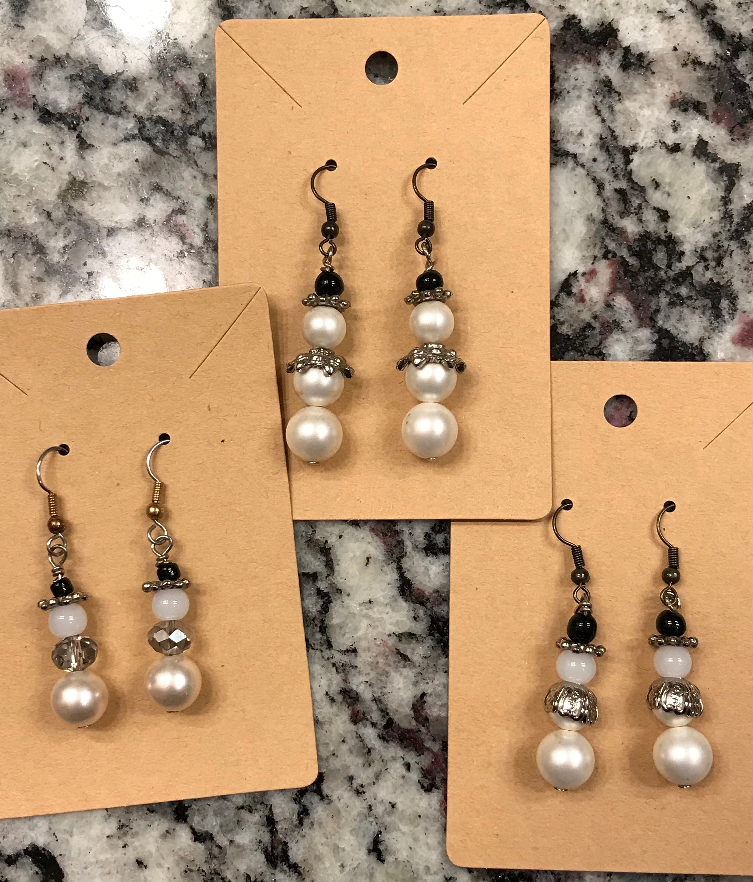 Boucles D'oreilles Pendantes Bonhomme De Neige - Neuves Avec étiquettes - Blanc