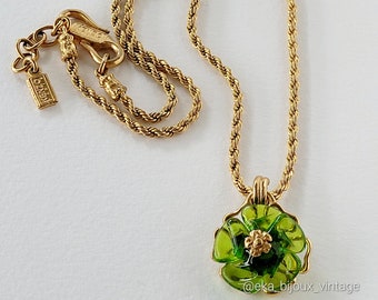 Kenzo Paris - Vintage Glass Flower Pendant Necklace - Etsy