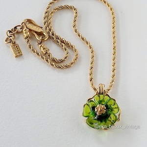 Kenzo Paris - Vintage Glass Flower Pendant Necklace - Etsy