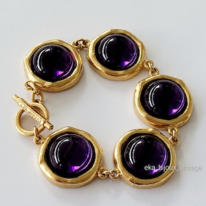 Biche de Bere - Vintage purple cabochon bracelet