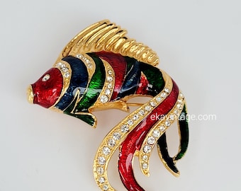 Carven - Vintage Fish Brooch - Etsy Israel