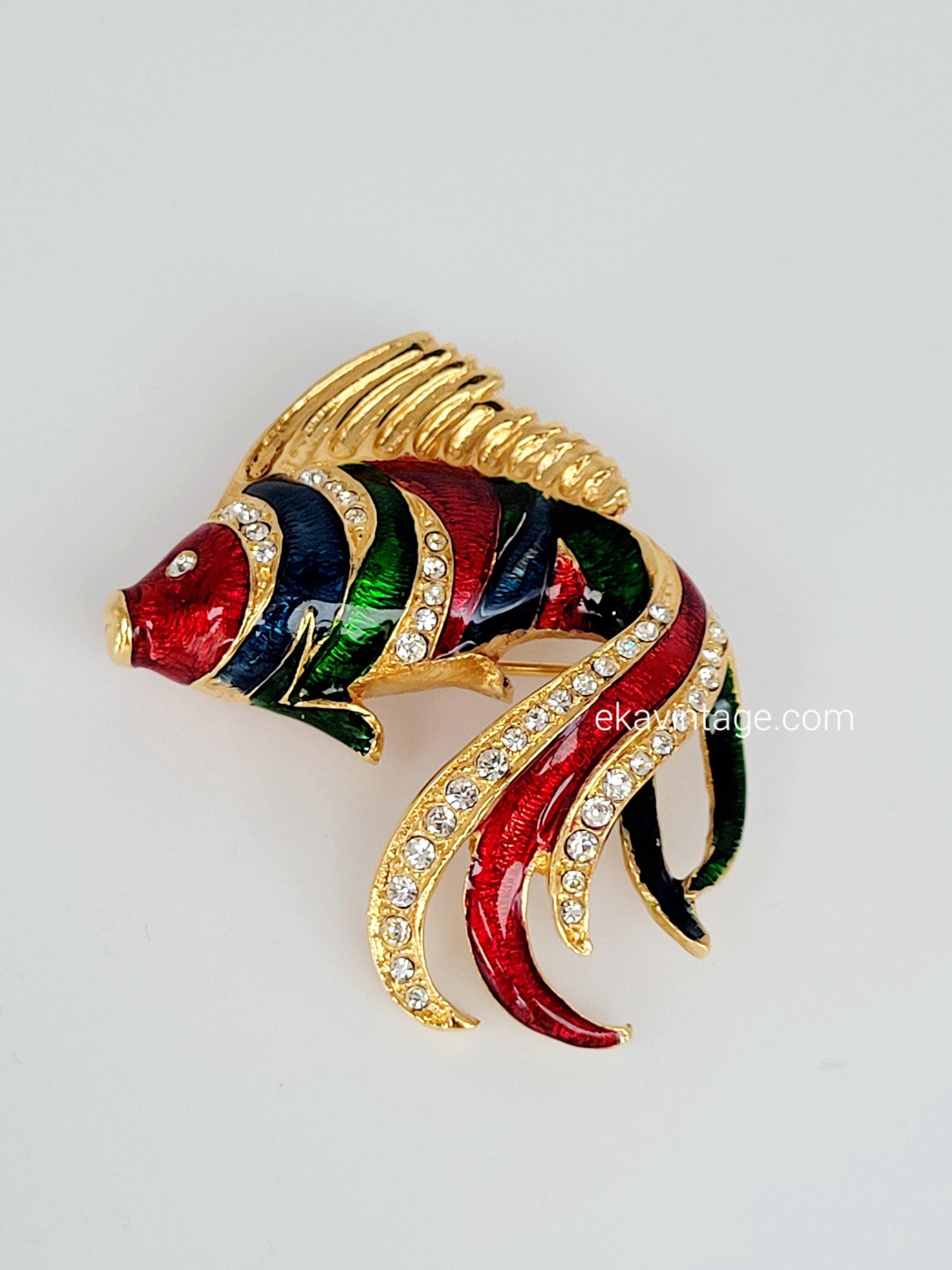 Carven - Vintage Fish Brooch - Etsy Australia