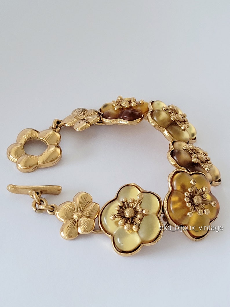 Kenzo Paris Prachtige vintage Flowers armband afbeelding 3