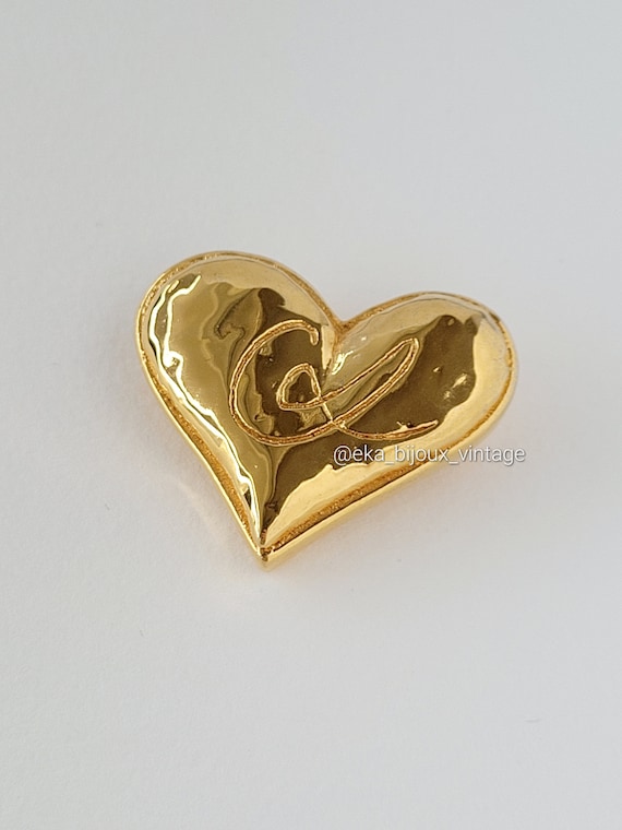 Christian lacroix ラクロワ　ヴィンテージ ハートブローチ Christian Lacroix - ヴィンテージ ハート ブローチ - Etsy 日本