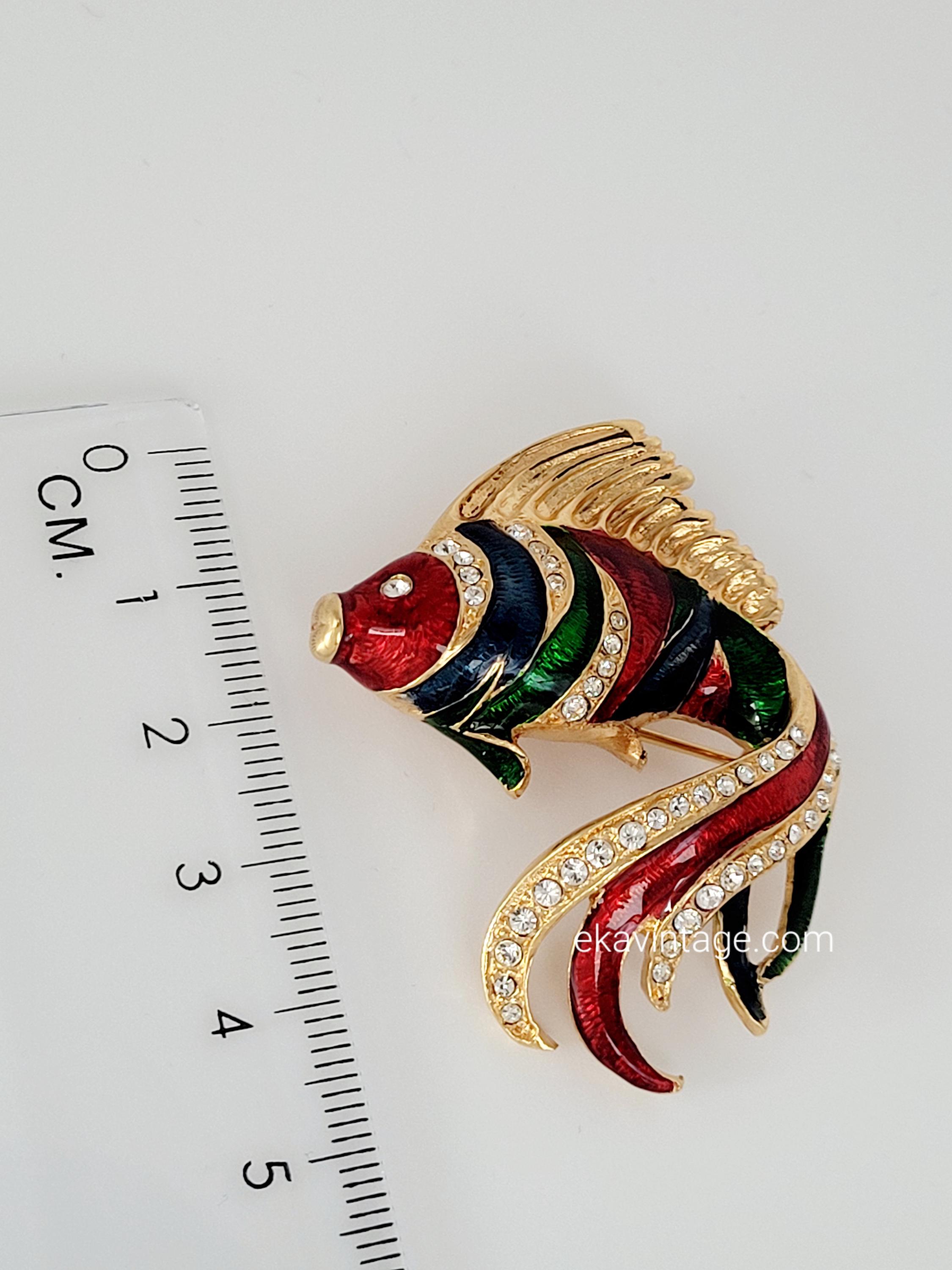 Carven - Vintage Fish Brooch - Etsy Israel
