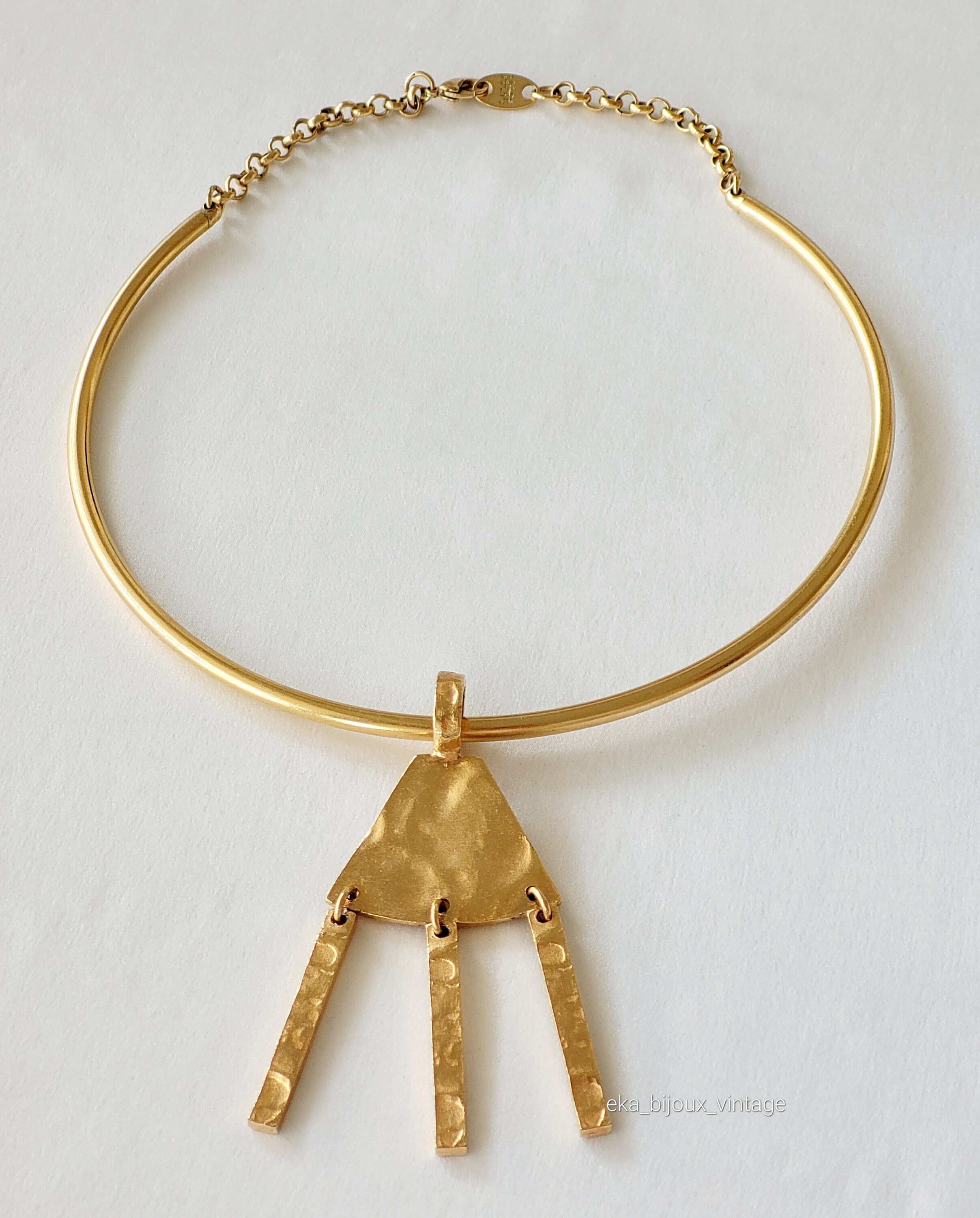Pendentif Collector Biche De Bere N°3 - Créateur Français - Étain Doré - Occasion