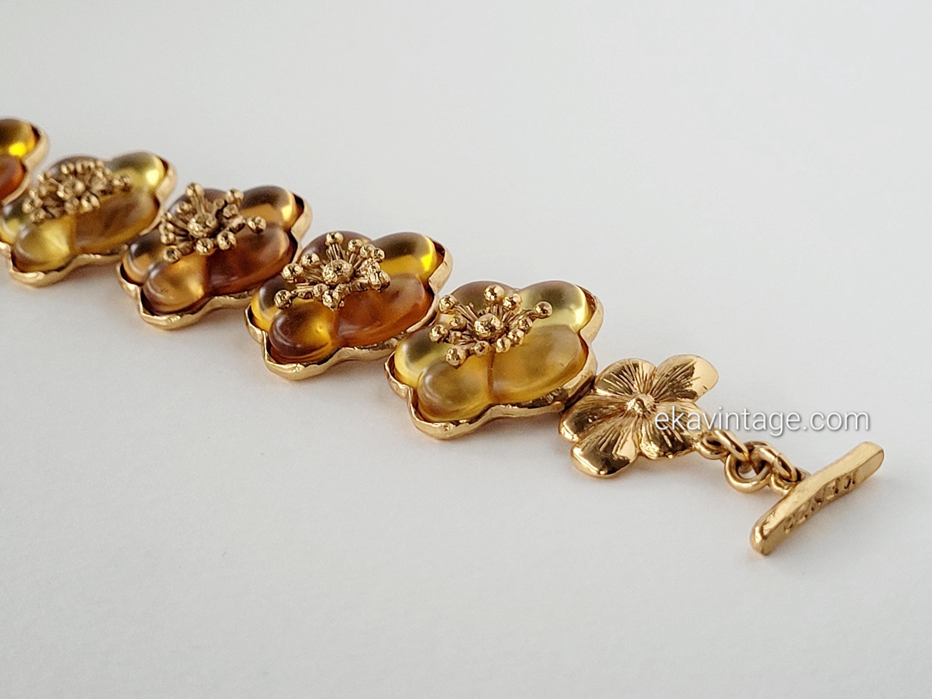 KENZO ブレスレット アクセサリー 花 フラワーモチーフ　ヴィンテージ KENZO ブレスレット アクセサリー 花 フラワーモチーフ