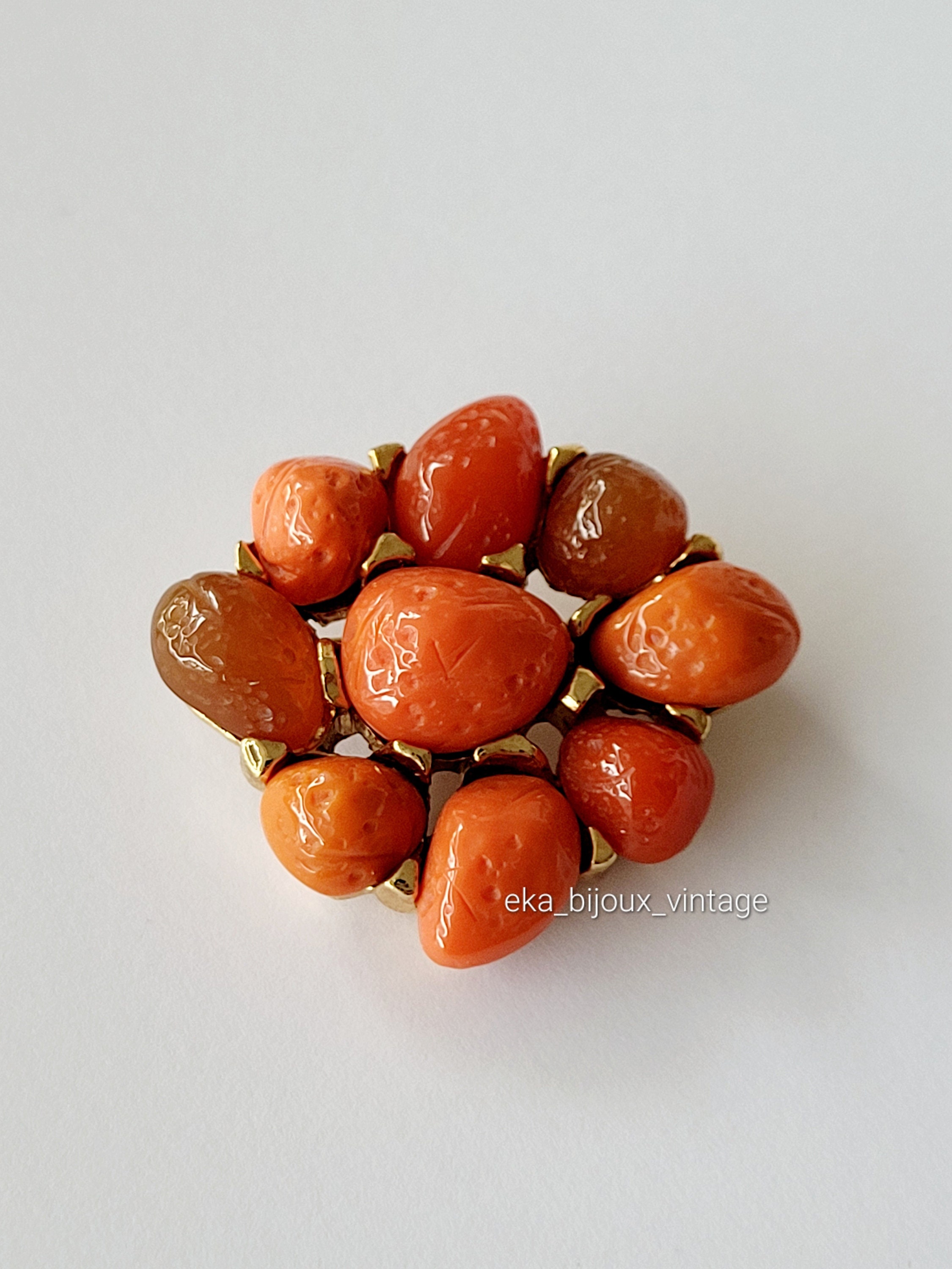 Broche Cœur Vintage Signée Guy Laroche - Dorée, En Métal Plaqué Or, Très Bon état