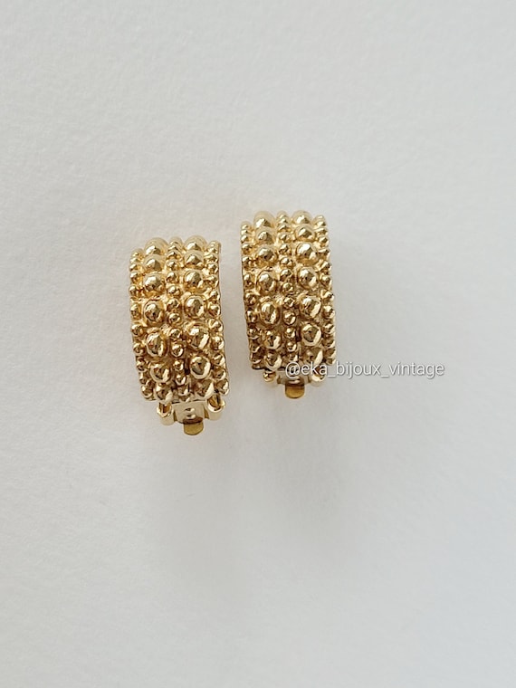 Boucles D'oreilles Clips Vintage Jacques Esterel - Doré, Acier Inoxydable, Occasion