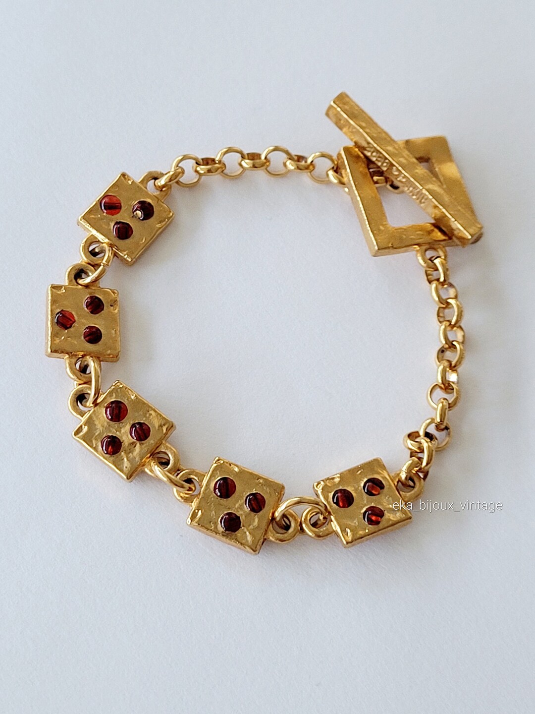 Bracelet Biche De Bère Métal Argenté Avec Perles - Longueur 19 Cm Fermoir Cabillot