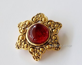 【リナ】CHANEL gripoix vintage ブローチ★超レア★グ Chanel Gripoix Authentic Vintage Brooch With Glass Paste