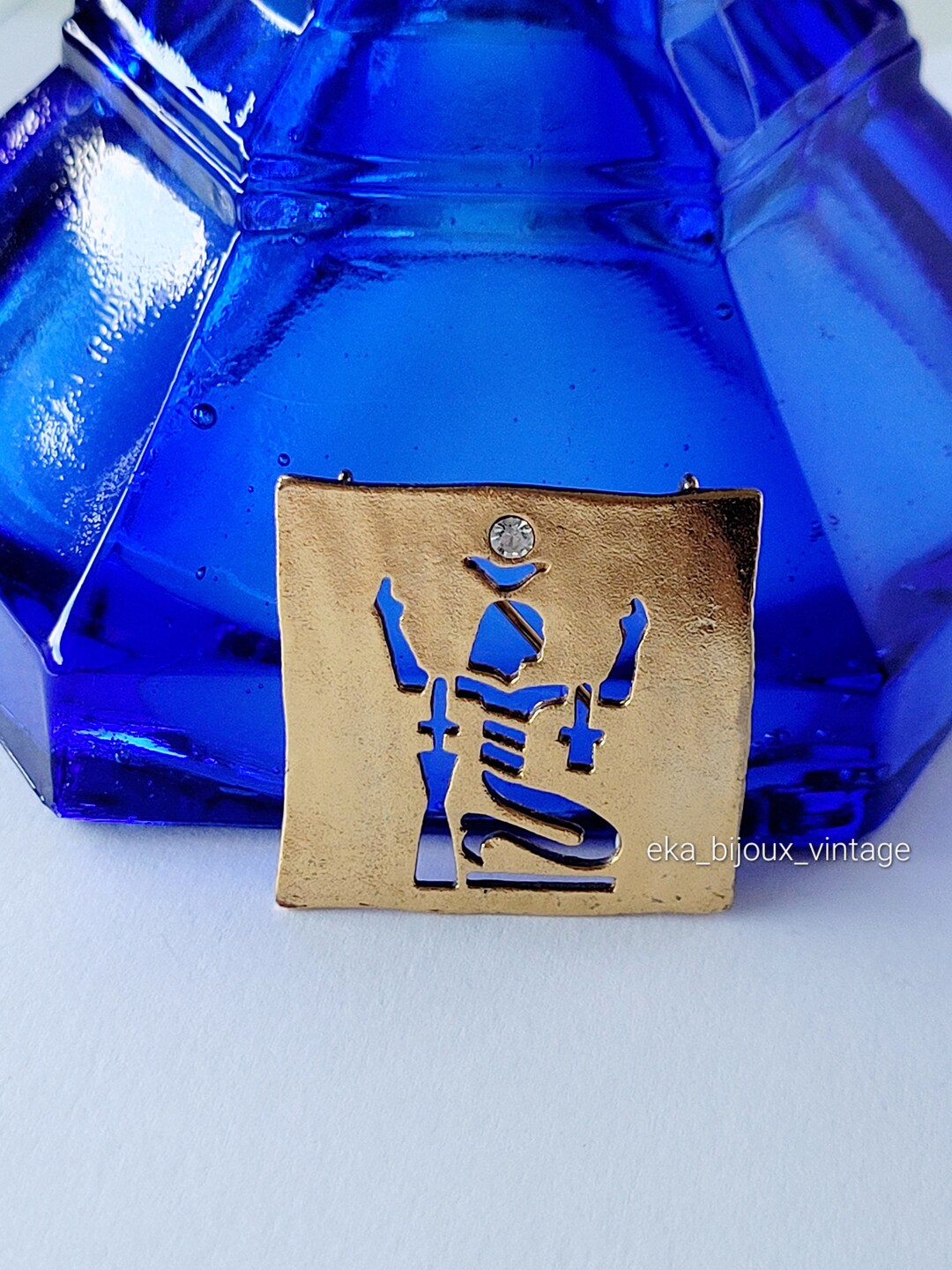 Broche Vintage Cécile Jeanne PARIS - Plaqué Or - Style Moderniste - Occasion