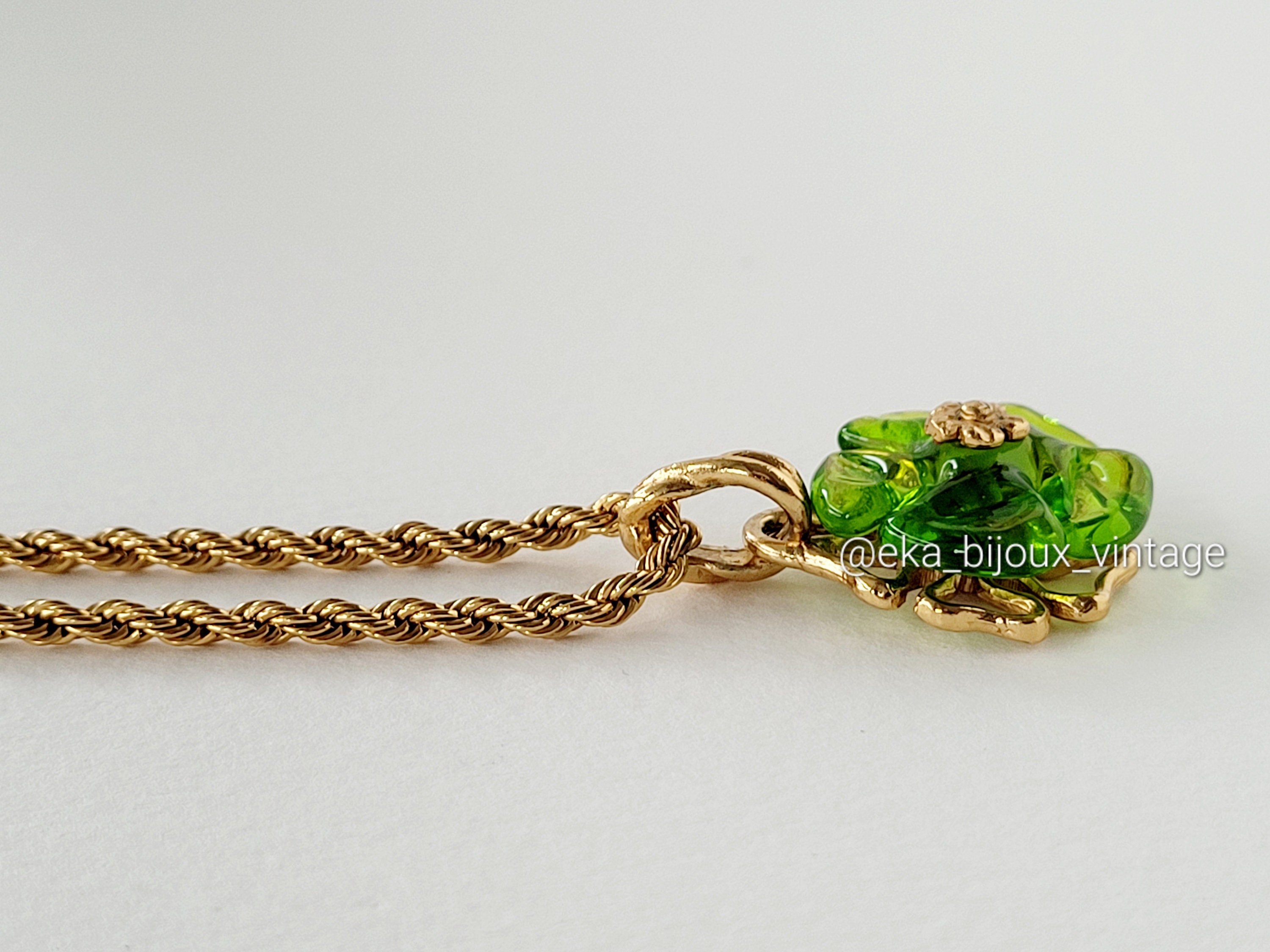 Kenzo Paris - Vintage Glass Flower Pendant Necklace - Etsy