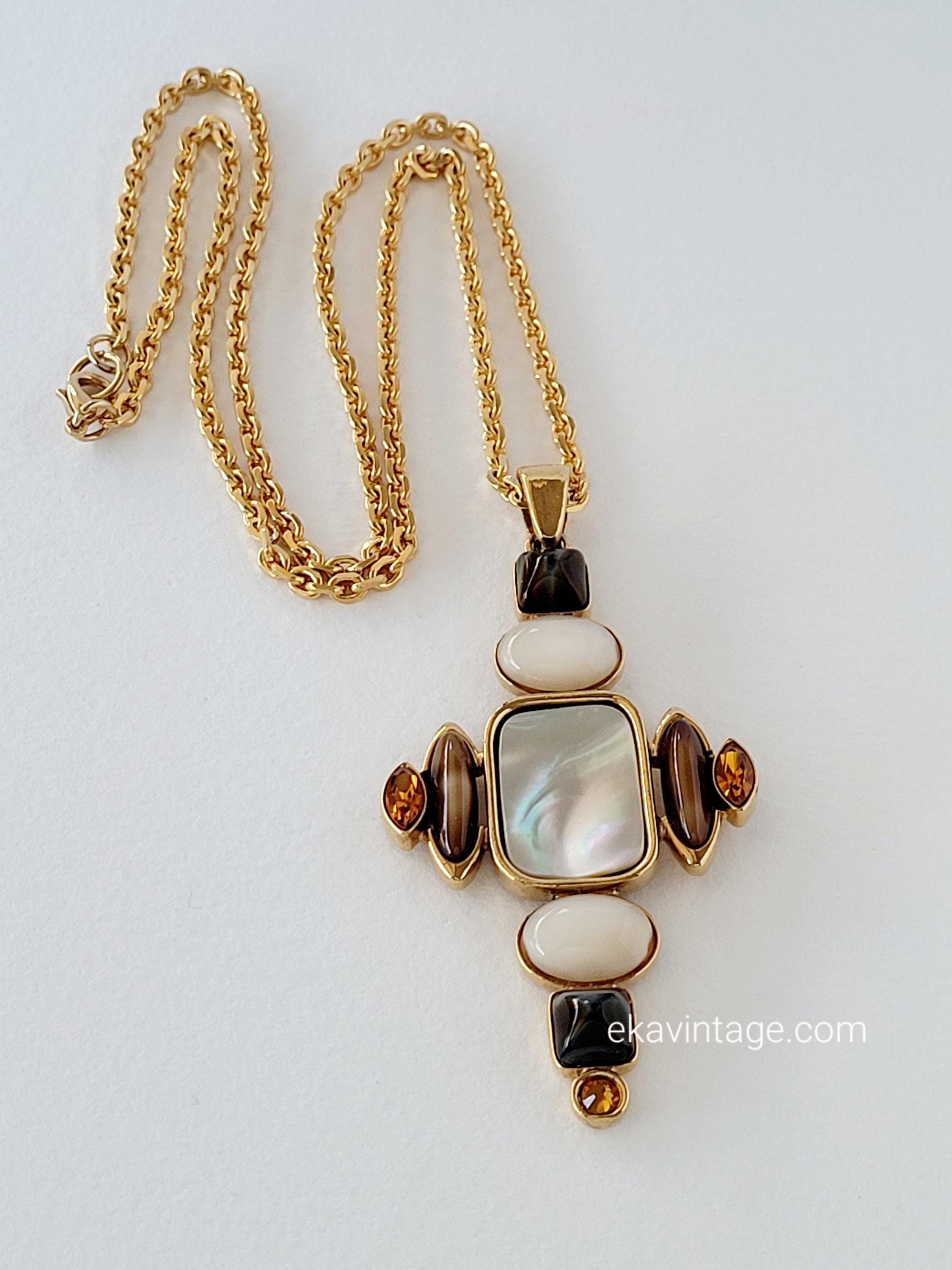 Scherrer - Vintage necklace with a large pendant