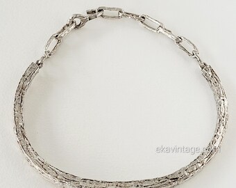 Collier Vintage Biche De Bere Avec Cabochon En Verre Bleu - Bijou Ancien, Occasion