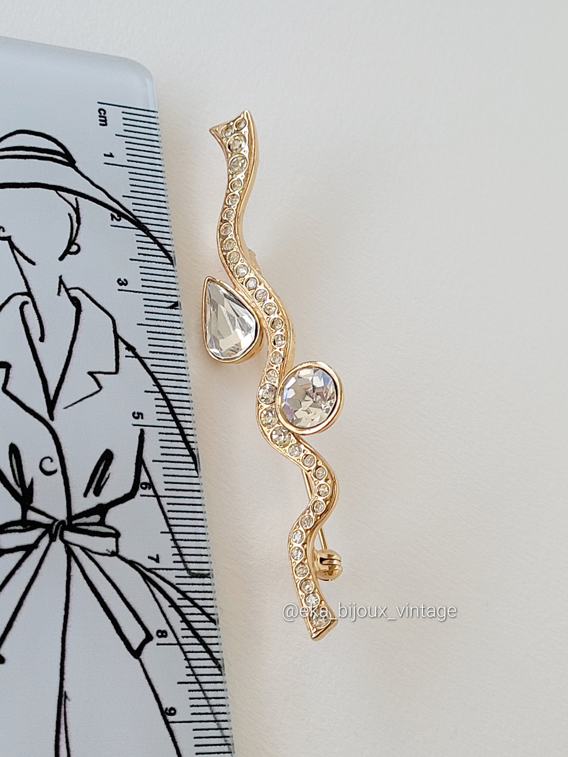 Broche Vintage Jean Louis SCHERRER En Métal Doré à L'or Fin 24 Carats Et Résine - Pièce Rare