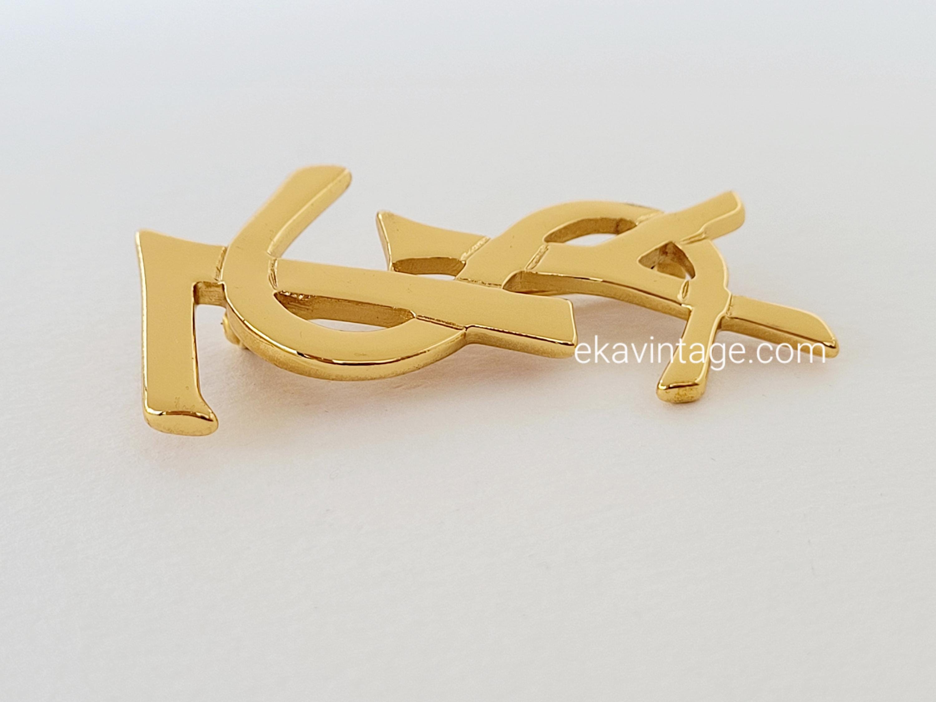Yves Saint Laurent - Vintage YSL Logo Brooch - Etsy