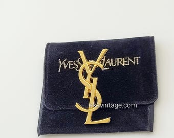 YVES SAINT LAURENT ピン、YSL ゴールドトーン ロゴ ピンブローチ