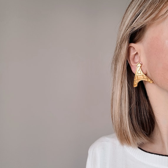 Yves Saint Laurent - Vintage Earrings - Eiffel Tower - Etsy