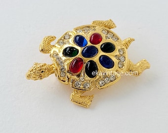 ヴィンテージブローチ - 青、赤、緑の亀 - Etsy 日本