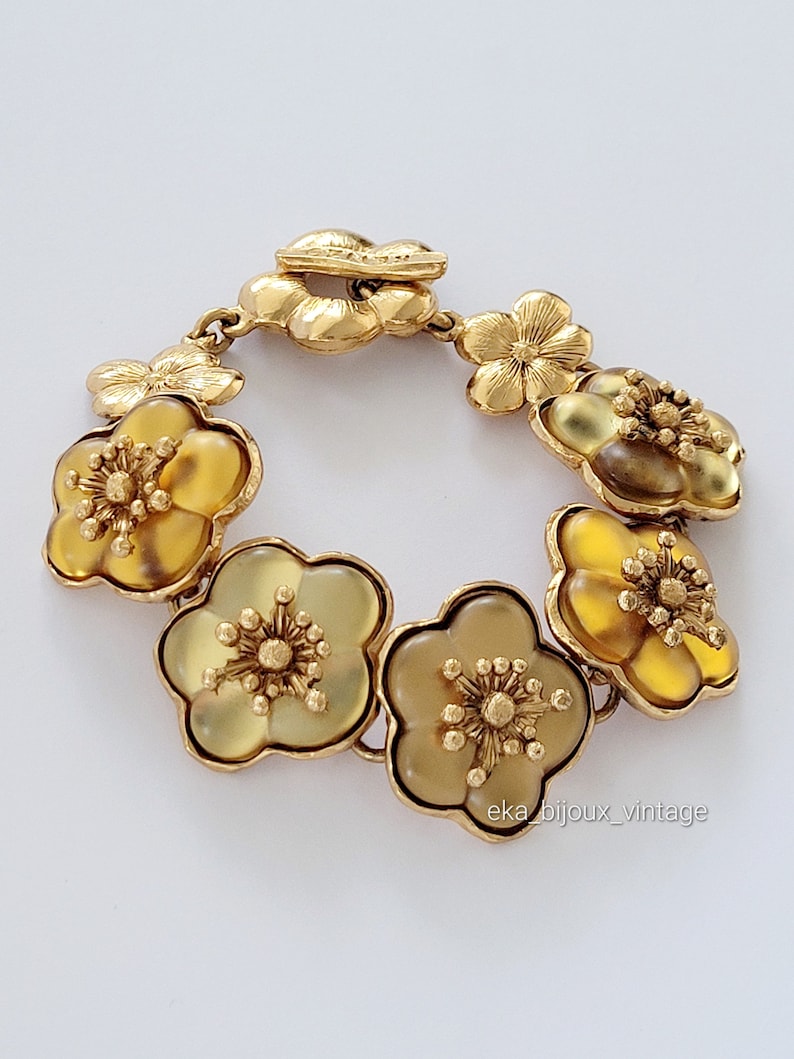 Kenzo Paris Prachtige vintage Flowers armband afbeelding 1