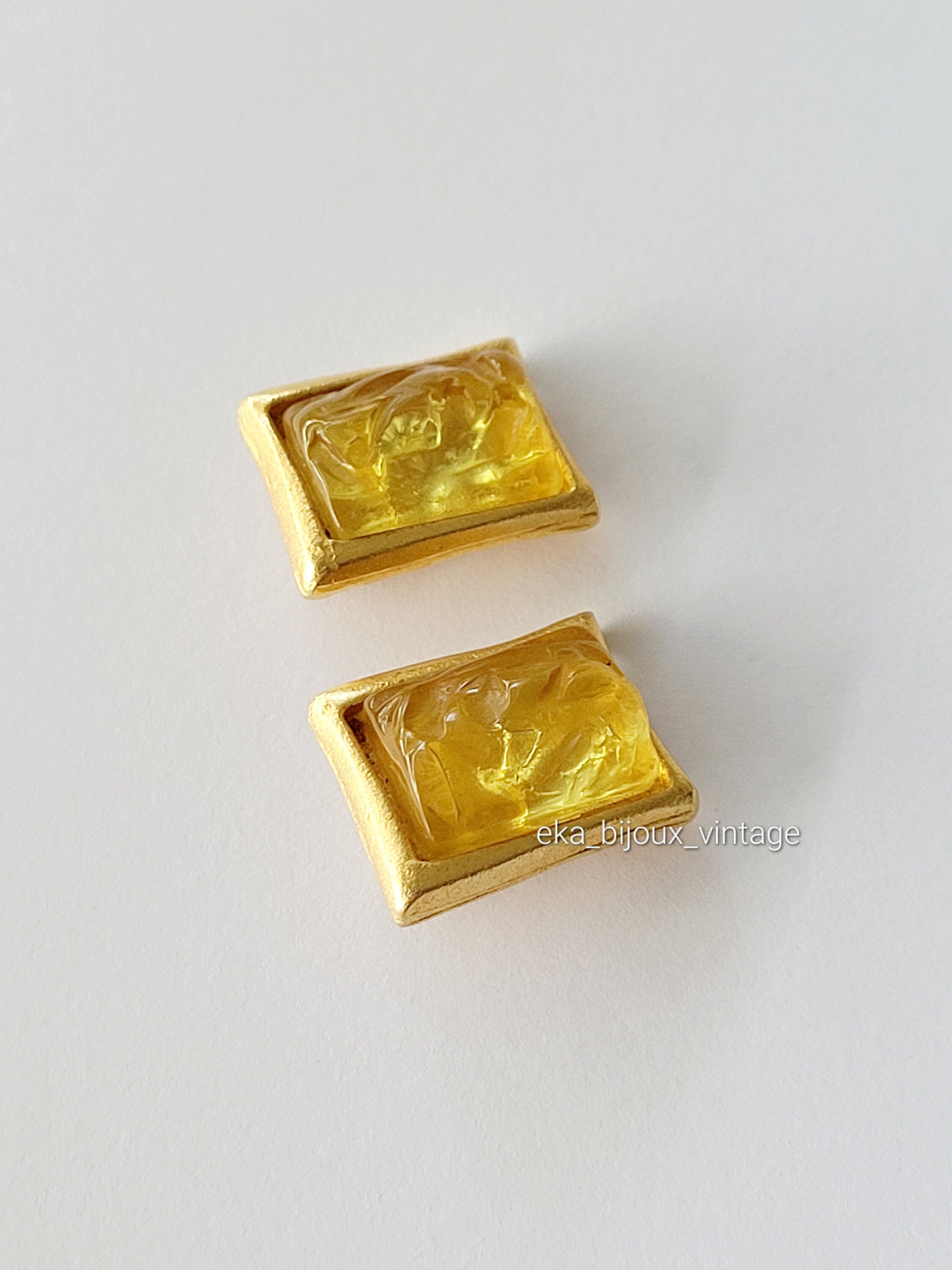 Boucles D'oreilles à Clip Vintage Signées Dolce Vita - Métal Doré, Modèle Pendantes N°3 A 58