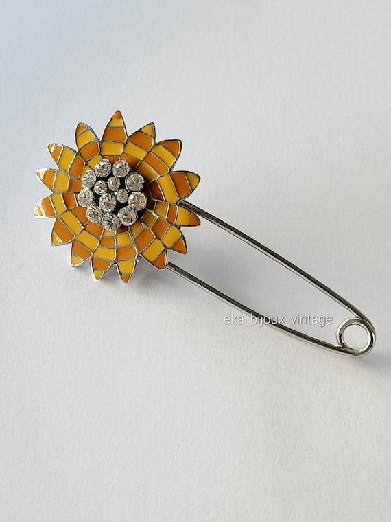 Broche Pin's Vintage Sonia Rykiel à Strass - Acier Inoxydable Argenté, Occasion