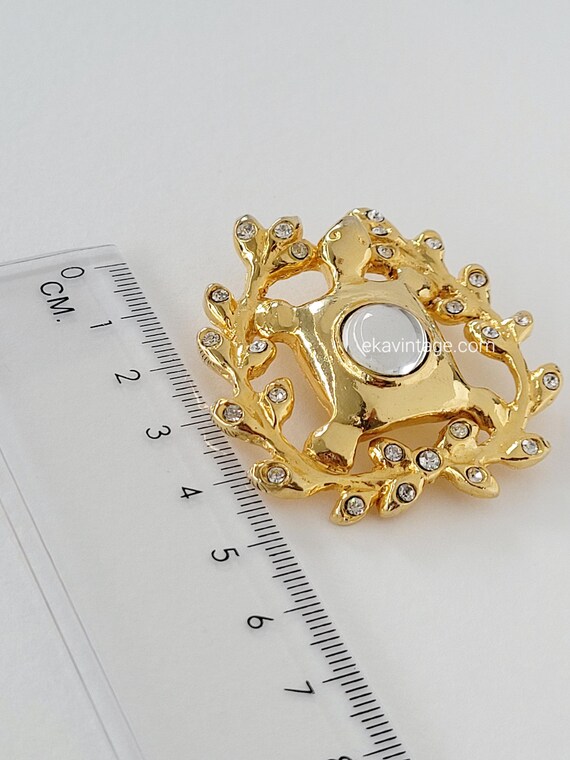 Broche Vintage Inès De La Fressange – Bijou Ancien – Occasion – Accessoire Mode Rétro