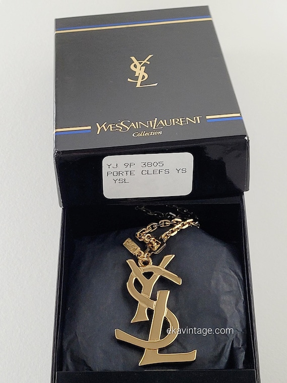SAINT LAURENT バッグチャーム/キーホルダー/SL/GLD/ロゴ