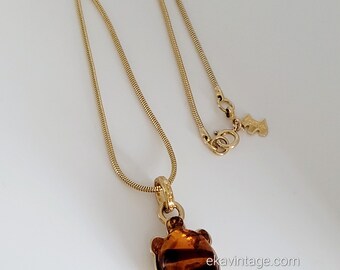 Collier Ras Du Cou 'Biche De Bere' En Métal Doré - Bijou Vintage XX, Belle Patine