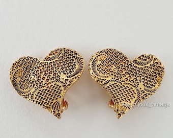 Vintage Christian Lacroix Gold Heart Brooch - Etsy