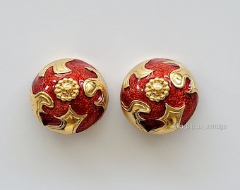 Yves Saint Laurent - Vintage red enamel earrings