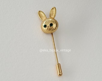 Broche Vintage Dorée Linda Hattab - Bijou De Créateur Moderniste - Occasion