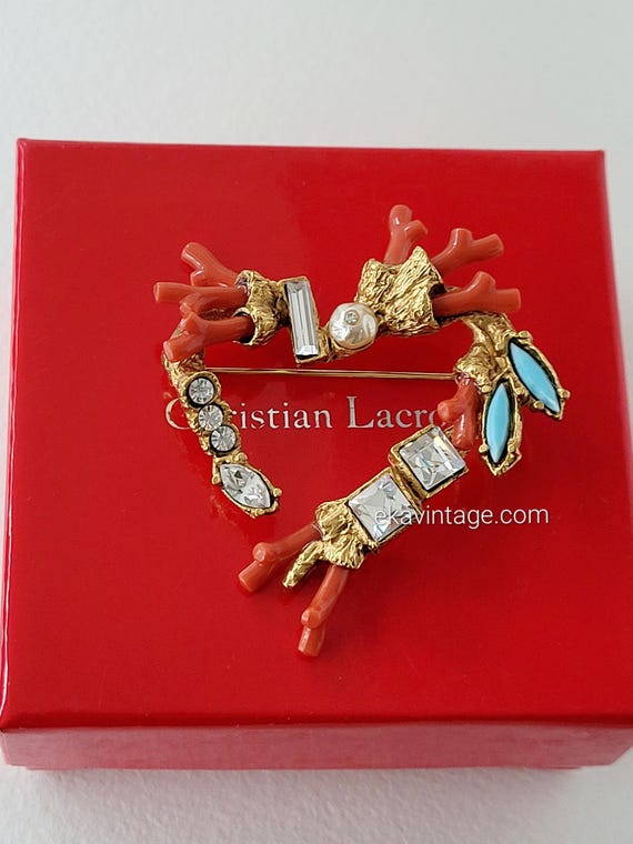 Christian Lacroix-vintage Heart Brooch - Etsy Canada