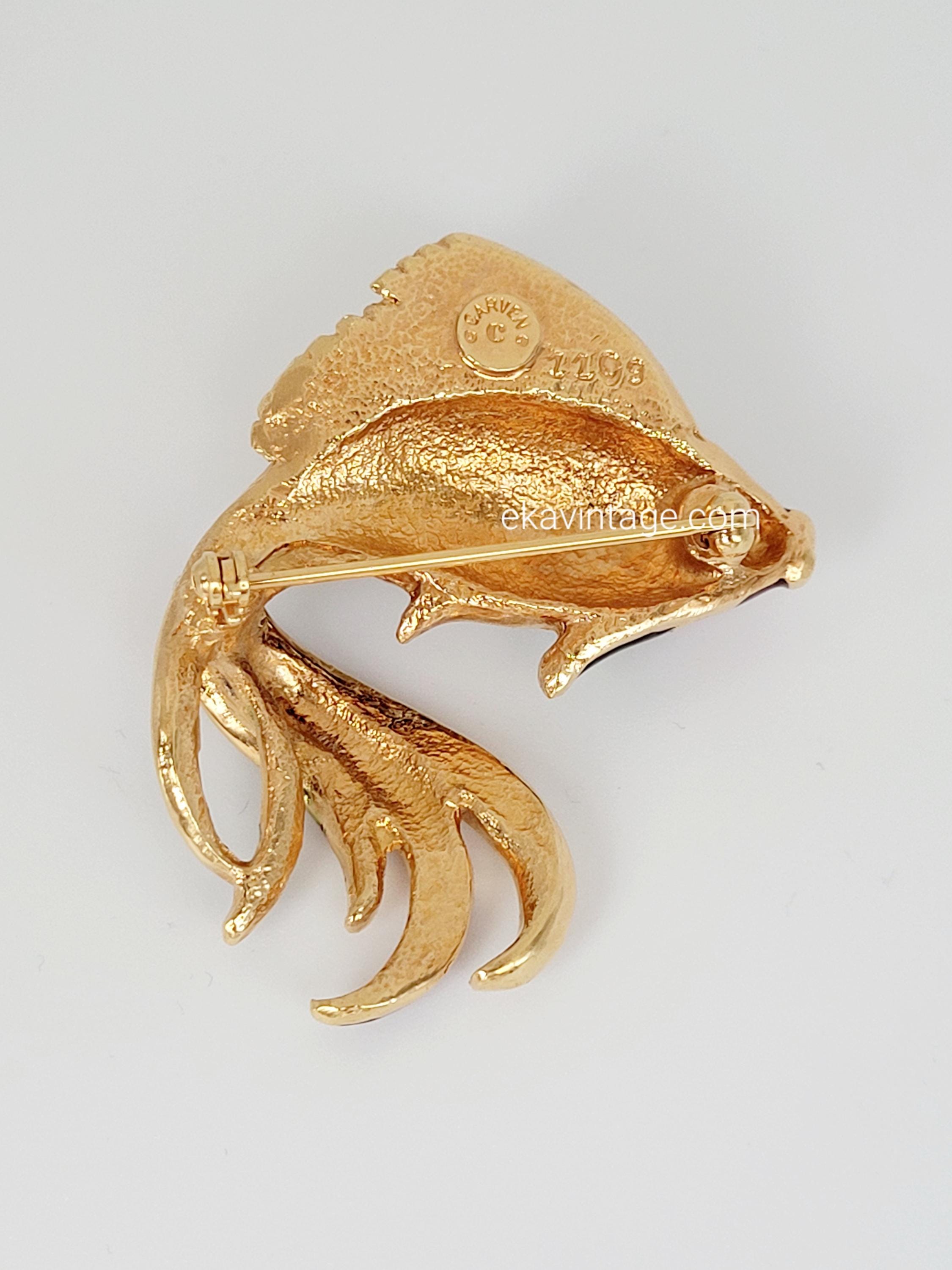 Carven - Vintage Fish Brooch - Etsy Israel