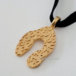 Collier Pendentif Signé BICHE DE BERE Paris - Métal Blanc & Cordon Cuir Beige - Excellent État Occasion