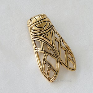 ヴィンテージ サイン入り ルネ・グワン ゴールドトーン セミ ブローチ