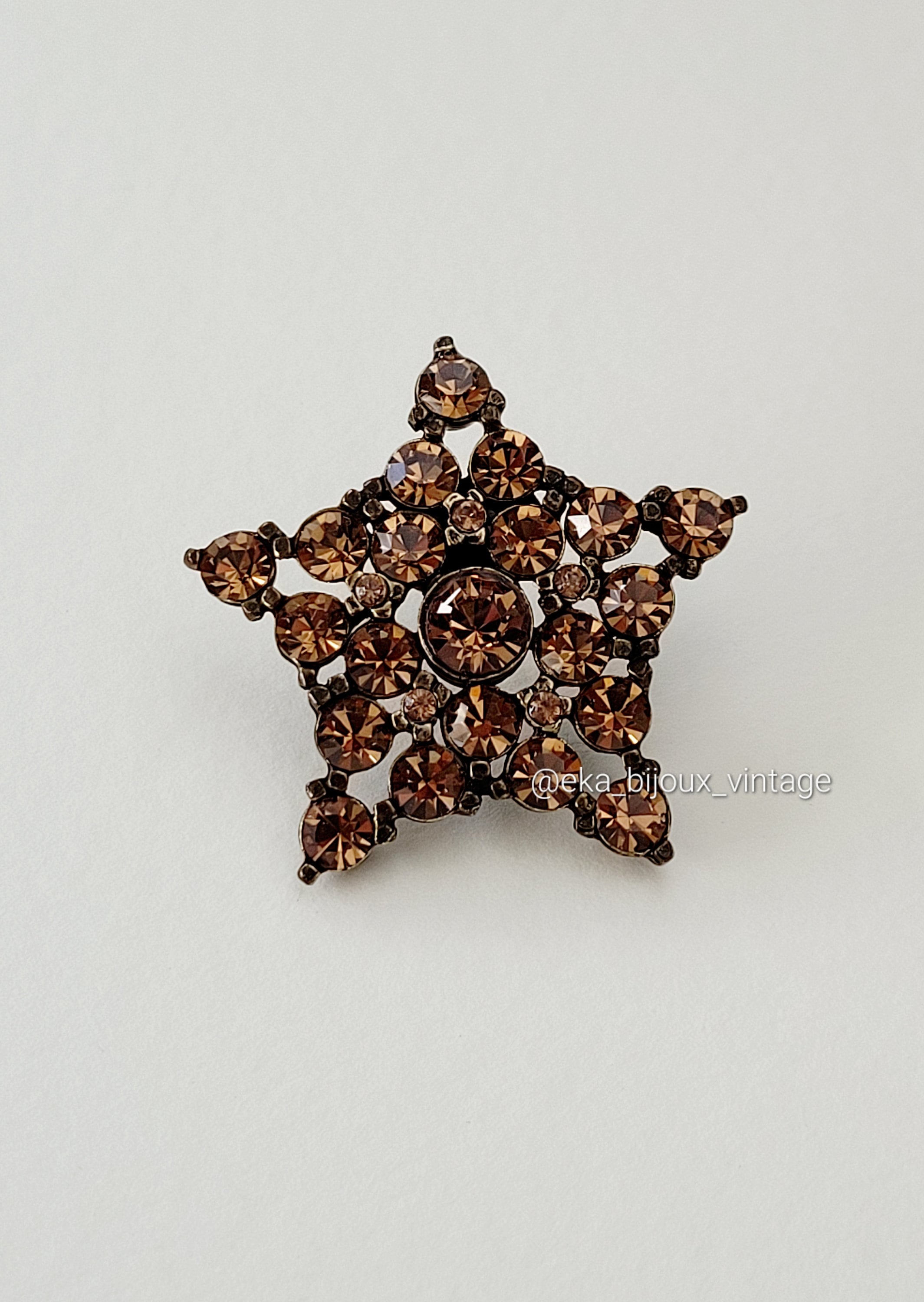 Broche Vintage SONIA RYKIEL - Épingle à Nourrice Strass Aux Deux Bouts, Métal Argenté, Neuve Sans Boîte